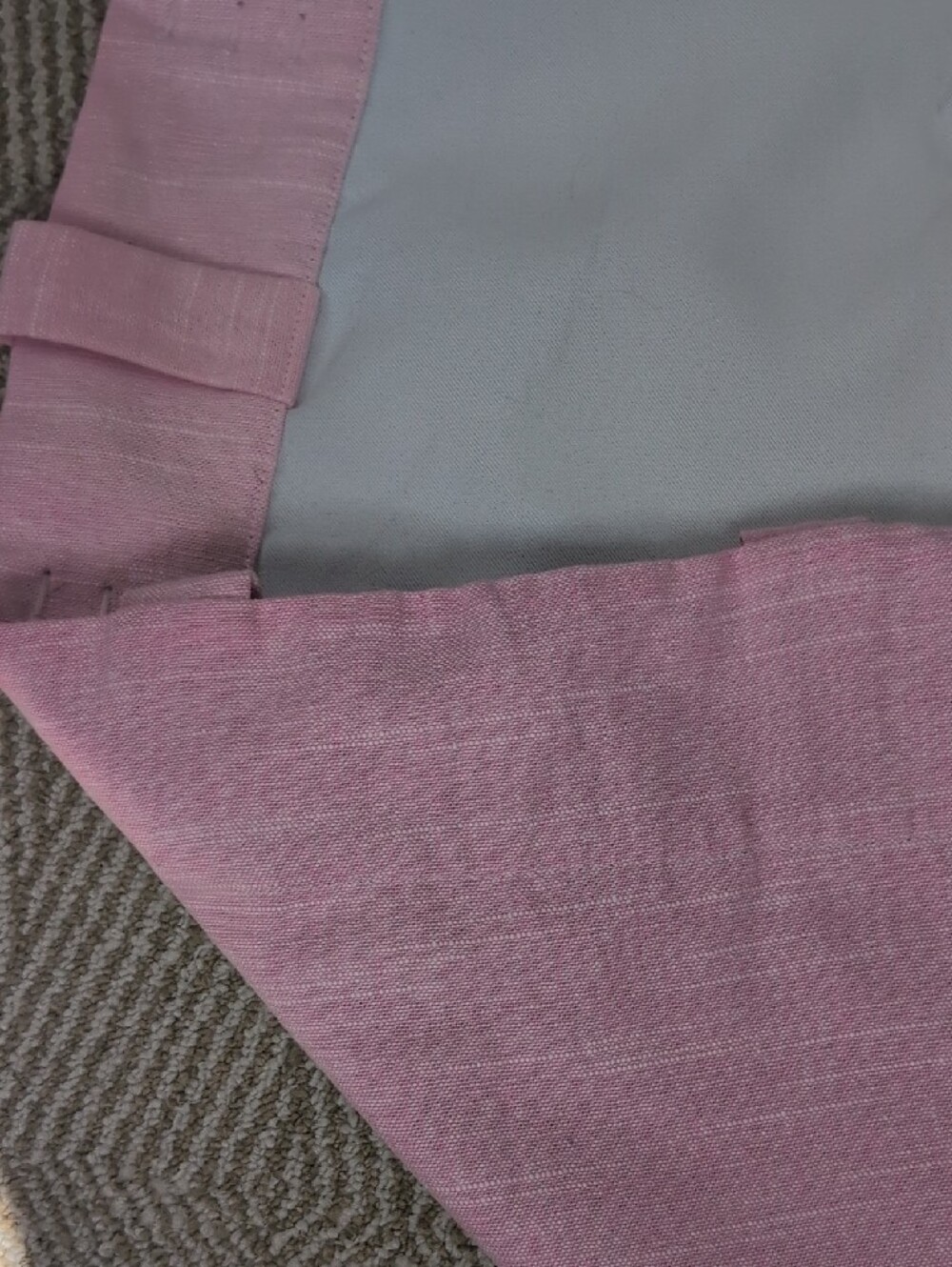 Pottery Barn Kids Evelyn Pink Linen Blend Blackout Curtains Panel Pair 44" x 84" - Picture 4 of 14